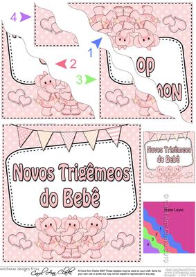 Portuguese New Baby Girl Triplets Wavy Corner Side Stacker