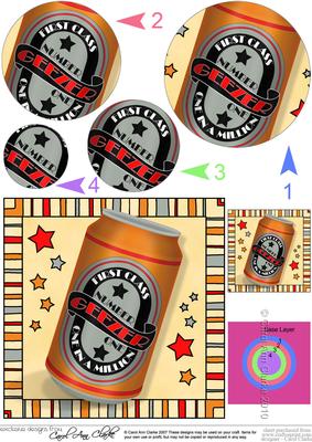 1st Class Geezer Beer Can Circle Pyramage Topper