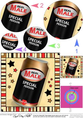 Real Male Beer Can Circle Pyramage Topper