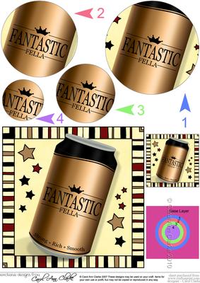 Fantastic Fella Beer Can Circle Pyramage Topper