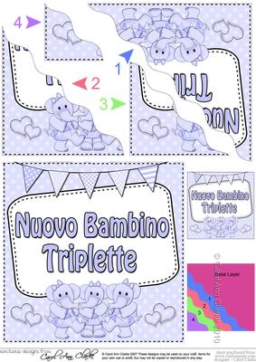 Italian New Baby Boy Triplets Wavy Corner Side Stacker