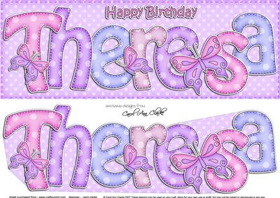 Large Dl Birthday Theresa Butterflies Card & Decoupage