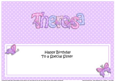 Large Dl Birthday Theresa Butterflies Insert