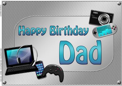A4 Birthday Dad Gadgets N Gizmos Card Topper