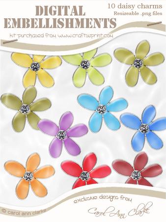 'enamel and Diamond' Funky Daisy Digital Embellishments