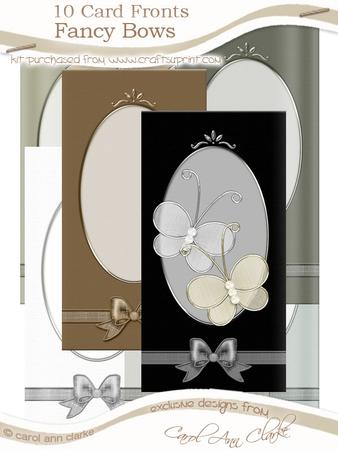 Neutrals Dl Fancy Bows Card Fronts Kit
