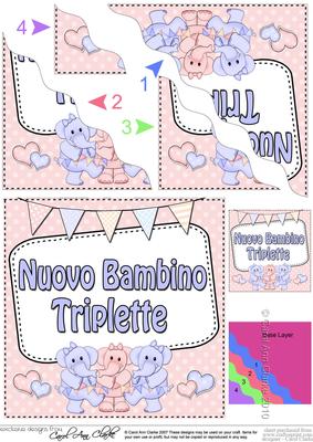 Italian New Baby Boy/girl Triplets Wavy Corner Side Stacker