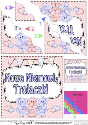 Polish New Baby Boy/girl Triplets Wavy Corner Side Stacker