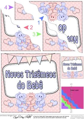 Portuguese New Baby Boy/girl Triplets Wavy Corner Stacker