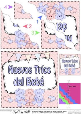 Spanish New Baby Boy/girl Triplets Wavy Corner Stacker