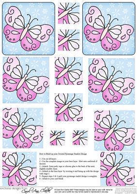 Fluttery Butterfly Twisted Pyramage Sheet