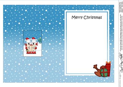Christmas Carol Singing Westie Dogs 5x7 Matching Insert