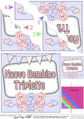 Italian New Baby Girl/boy Triplets Wavy Corner Side Stacker