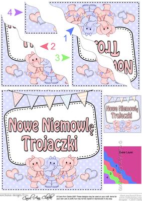 Polish New Baby Girl/boy Triplets Wavy Corner Side Stacker