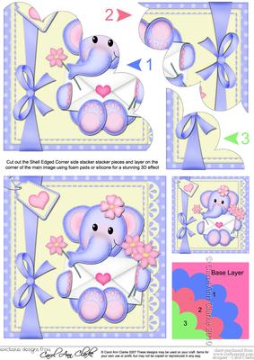 Lola Elephant's Love Letter Shell Edged Corner Stacker