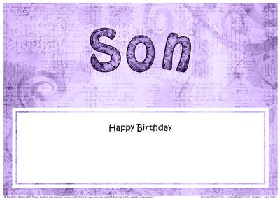 Birthday Son Clocks Matching Large Dl Insert