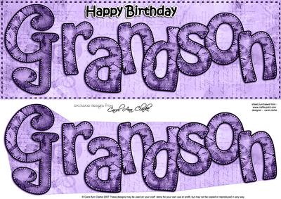 Large Dl Birthday Grandson Clocks 3D Decoupage