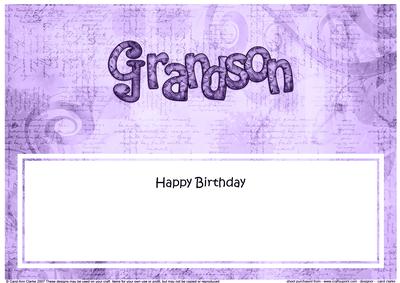 Birthday Grandson Clocks Matching Large Dl Insert