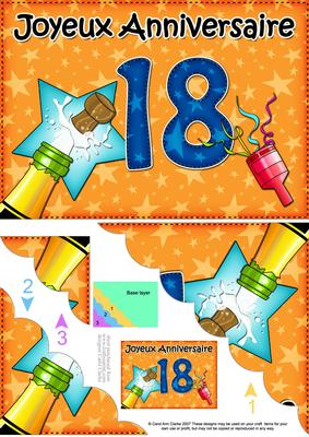 5x7 French 18th Birthday Scallop Corner