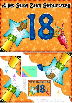 5x7 German 18th Birthday Scallop Corner