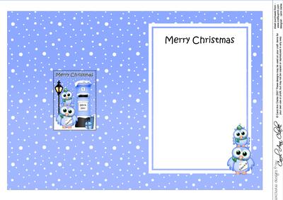 Christmas Hoot & Little Hoot Owl Postbox 5x7 Matching Insert