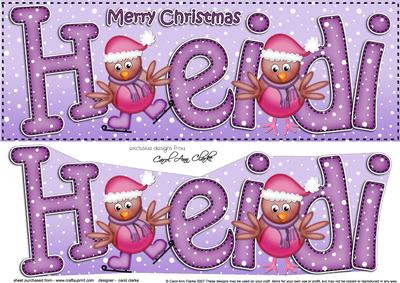 Xmas Heidi Robins Large Dl & 3D Decoupage