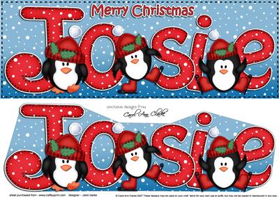 Xmas Josie Penguins Large Dl & 3D Decoupage