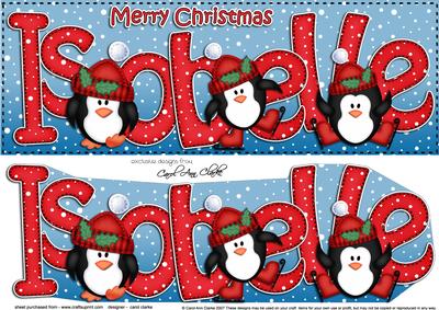 Xmas Isobelle Penguins Large Dl & 3D Decoupage