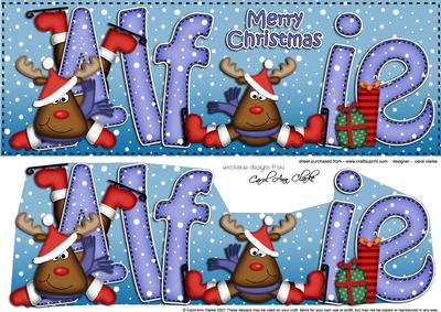 Xmas Alfie Rudolph Large Dl & 3D Decoupage