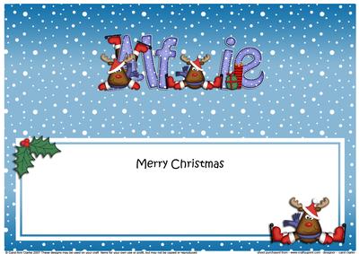 Xmas Alfie Rudolph Matching Large Dl Insert