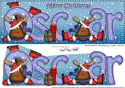 Xmas Oscar Rudolph Large Dl & 3D Decoupage