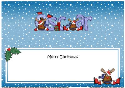 Xmas Oscar Rudolph Matching Large Dl Insert