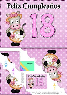 5x7 Spanish 18th Birthday Scallop Corner