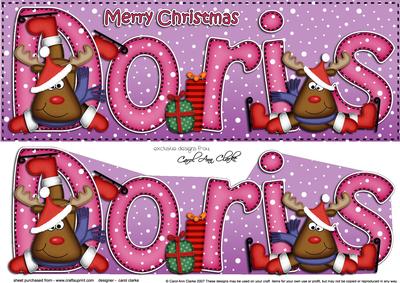 Xmas Doris Rudolph Large Dl & 3D Decoupage