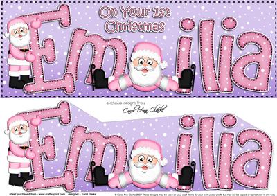 1st Xmas Emilia Santa Large Dl & 3D Decoupage