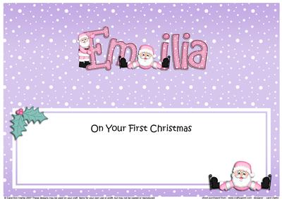 1st Xmas Emilia Santa Matching Large Dl Insert