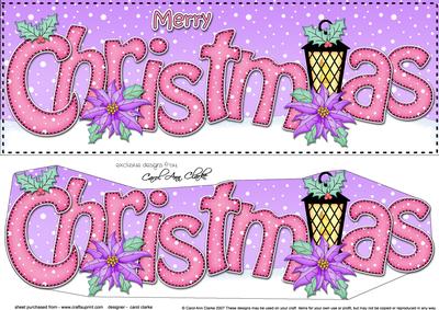 Large Dl Christmas Lantern & Pointsettia 3D Decoupage