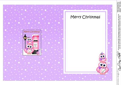 Christmas Hoot & Little Hoot Owl Postbox 5x7 Matching Insert