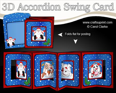 3D Christmas Snowball Fun Accordion Swing Card