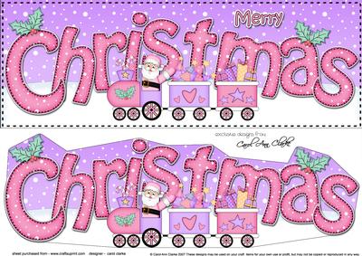 Large Dl Christmas Santa's Train Quick Card 3D Decoupage