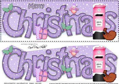 Large Dl Christmas Postbox Quick Card 3D Decoupage