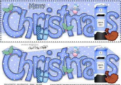 Large Dl Christmas Postbox Quick Card 3D Decoupage