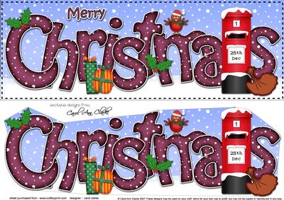 Large Dl Christmas Postbox Quick Card 3D Decoupage