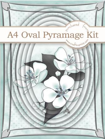 A4 Apple Blossom in Soft Teal Pyramage Kit