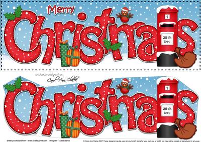 Large Dl Christmas Postbox Quick Card 3D Decoupage