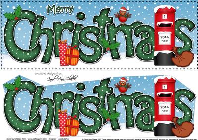 Large Dl Christmas Postbox Quick Card 3D Decoupage