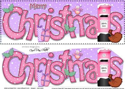 Large Dl Christmas Postbox Quick Card 3D Decoupage