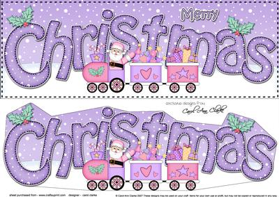Large Dl Christmas Santa's Train Quick Card 3D Decoupage