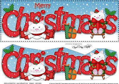 Large Dl Christmas Little Cats Quick Card 3D Decoupage