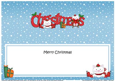 Xmas Christmas Little Cats Matching Large Dl Insert